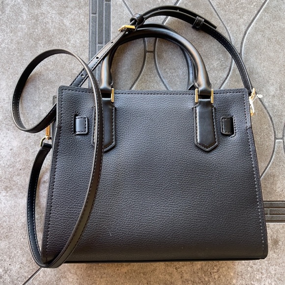 Michael Kors Hamilton Small Satchel Shoulder Leather Bag Black - Picture 6 of 16